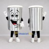 Custom Silver and White Trash Can Mascot Costume Adult Full Body Suit for Community Cleanup Events Custom Silver and White Trash Can Mascot Costume Adult Full Body Suit for Community Cleanup Events