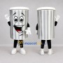 Custom Silver and White Trash Can Mascot Costume Adult Full Body Suit for Community Cleanup Events