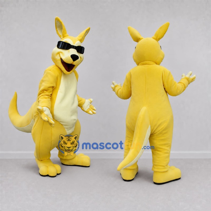 Custom Yellow Kangaroo Mascot Costume Adult Full Body Suit for Outdoor Events Custom Yellow Kangaroo Mascot Costume Adult Full Body Suit for Outdoor Events