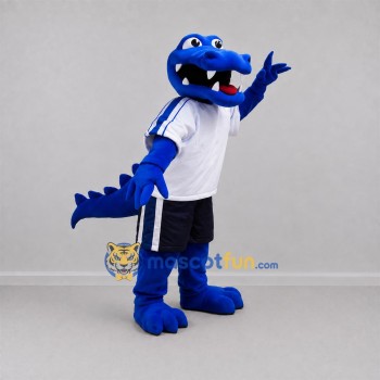 Custom Blue Crocodile Mascot Costume Adult Full Body Suit for Sports Events Custom Blue Crocodile Mascot Costume Adult Full Body Suit for Sports Events
