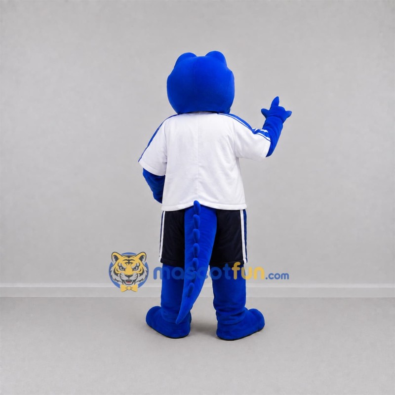 Custom Blue Crocodile Mascot Costume Adult Full Body Suit for Sports Events