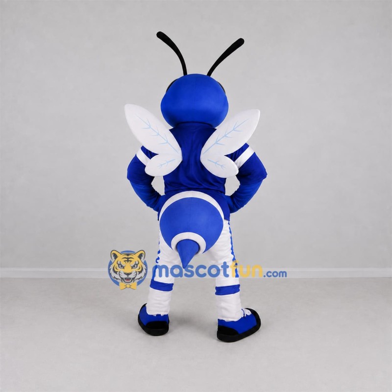 Custom Blue and White Hornet Mascot Costume Adult Full Body Suit for Sports Events Custom Blue and White Hornet Mascot Costume Adult Full Body Suit for Sports Events