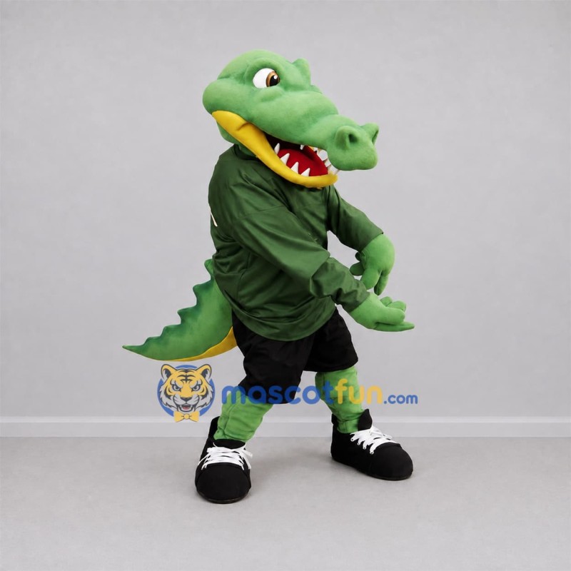 Custom Green Crocodile Mascot Costume Adult Full Body Suit for Sports Events Custom Green Crocodile Mascot Costume Adult Full Body Suit for Sports Events