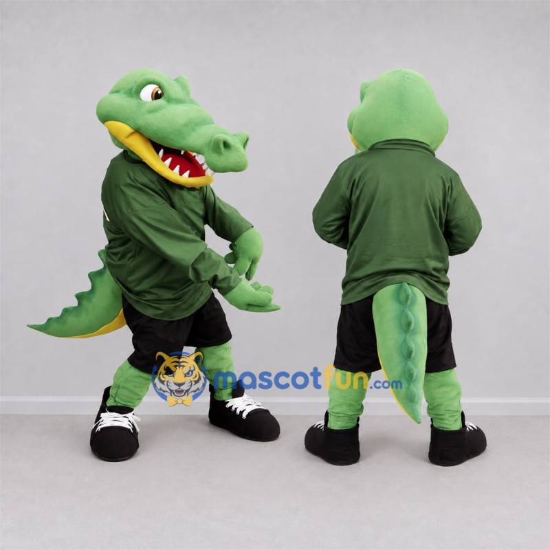 Custom Green Crocodile Mascot Costume Adult Full Body Suit for Sports Events Custom Green Crocodile Mascot Costume Adult Full Body Suit for Sports Events