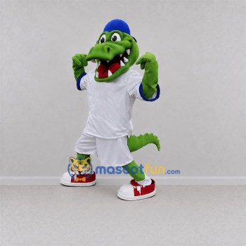 Custom Green Crocodile Mascot Costume Adult Full Body Suit for Baseball Games Custom Green Crocodile Mascot Costume Adult Full Body Suit for Baseball Games