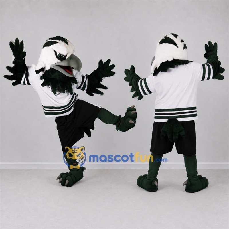 Custom Green and White Bird Mascot Costume Adult Full Body Suit for Sports Events Custom Green and White Bird Mascot Costume Adult Full Body Suit for Sports Events