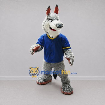 Custom Gray and White Wolf Mascot Costume Adult Full Body Suit for Sports Events Custom Gray and White Wolf Mascot Costume Adult Full Body Suit for Sports Events