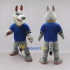 Custom Gray and White Wolf Mascot Costume Adult Full Body Suit for Sports Events