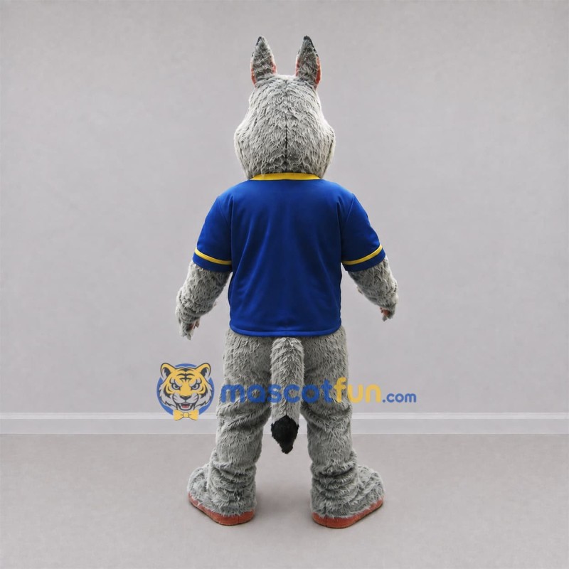 Custom Gray and White Wolf Mascot Costume Adult Full Body Suit for Sports Events