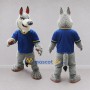 Custom Gray and White Wolf Mascot Costume Adult Full Body Suit for Sports Events