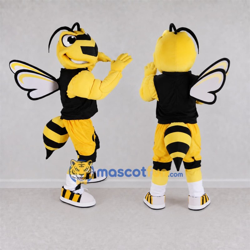 Custom Yellow and Black Hornet Mascot Costume Adult Full Body Suit for Sports Events Custom Yellow and Black Hornet Mascot Costume Adult Full Body Suit for Sports Events