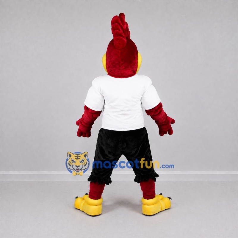 Custom Red Rooster Mascot Costume Adult Full Body Suit for Sports Events
