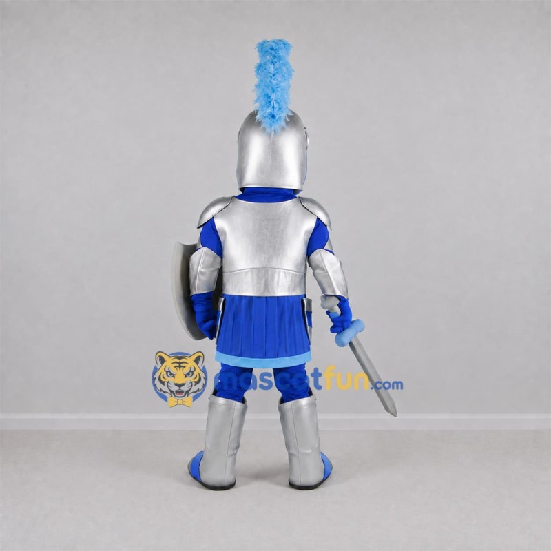 Custom Blue and Silver Knight Mascot Costume Adult Full Body Suit for Medieval Events Custom Blue and Silver Knight Mascot Costume Adult Full Body Suit for Medieval Events