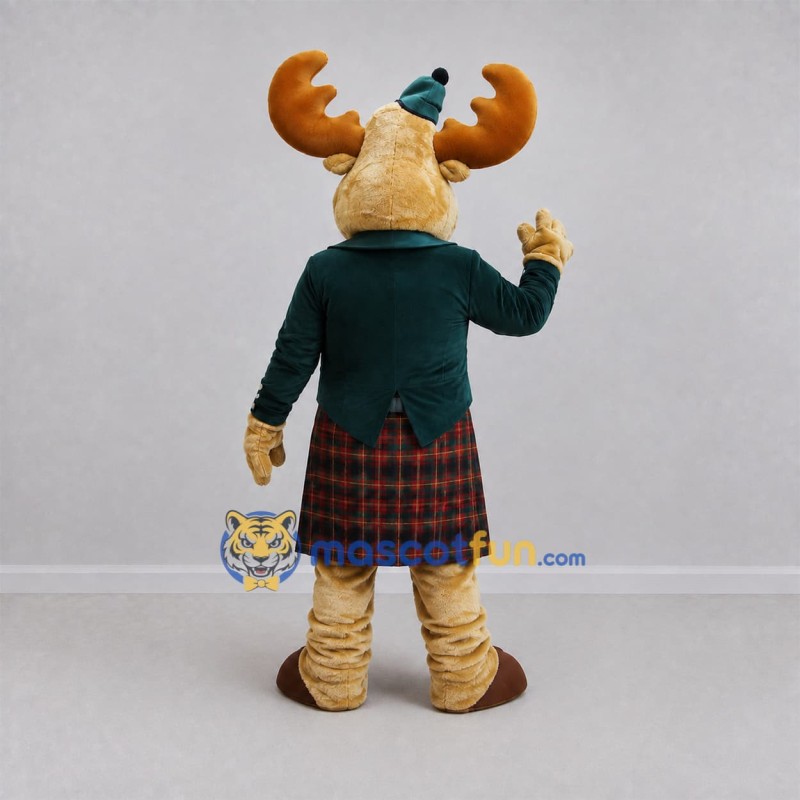Custom Tan Highlander Moose Mascot Costume Adult Full Body Suit for Highland Games Custom Tan Highlander Moose Mascot Costume Adult Full Body Suit for Highland Games