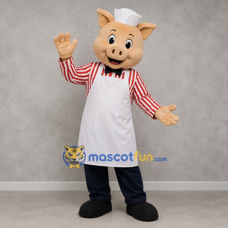 Custom Pink Chef Pig Mascot Costume Adult Full Body Suit for Food Festivals Custom Pink Chef Pig Mascot Costume Adult Full Body Suit for Food Festivals