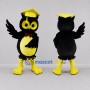 Custom Black and Yellow Graduation Owl Mascot Costume Adult Full Body Suit for Graduation Events