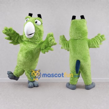 Custom Green Bird Mascot Costume Adult Full Body Suit for School Events