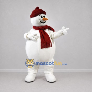 Custom White Snowman Mascot Costume Adult Full Body Suit for Christmas Events Custom White Snowman Mascot Costume Adult Full Body Suit for Christmas Events