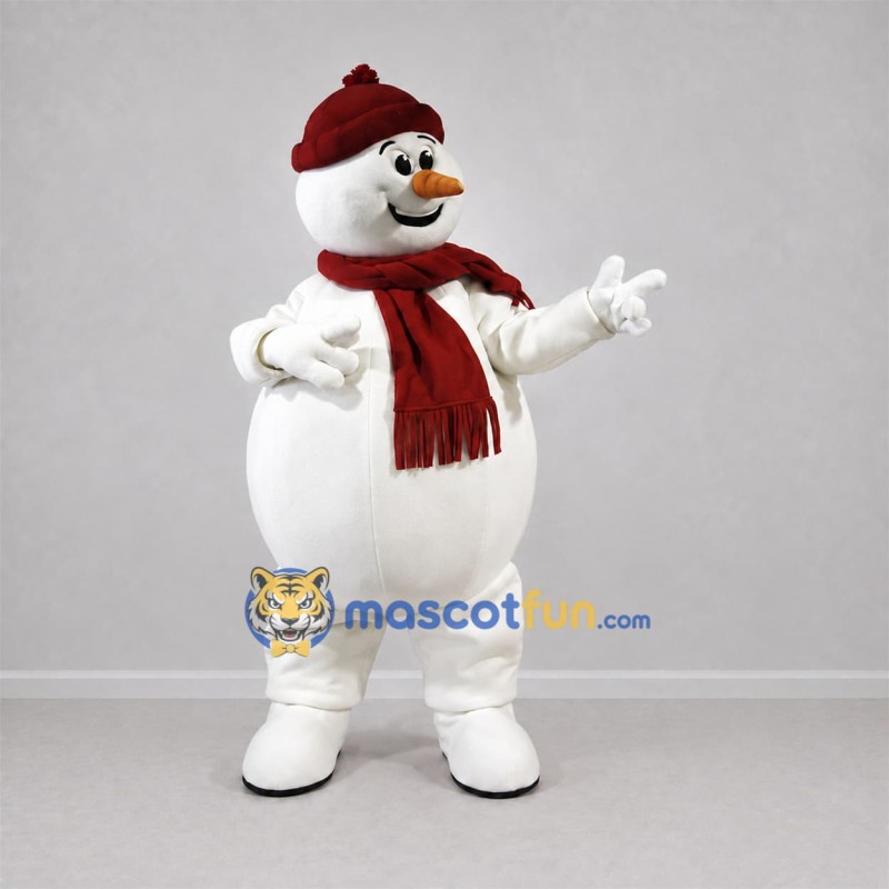 Custom White Snowman Mascot Costume Adult Full Body Suit for Christmas Events Custom White Snowman Mascot Costume Adult Full Body Suit for Christmas Events