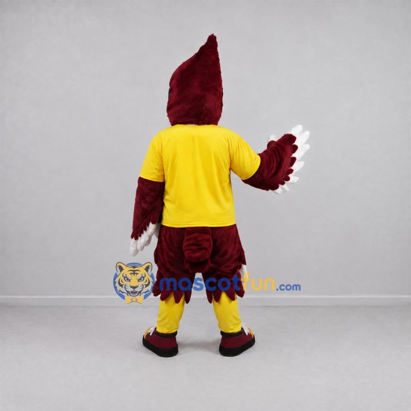 Custom Burgundy Cardinal Bird Mascot Costume Adult Full Body Suit for Sports Events