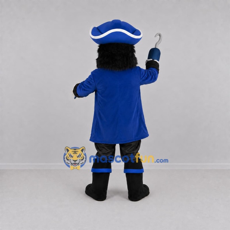 Custom Blue and Black Pirate Captain Mascot Costume Adult Full Body Suit for Pirate Parties Custom Blue and Black Pirate Captain Mascot Costume Adult Full Body Suit for Pirate Parties