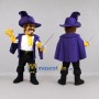 Custom Purple and Yellow Musketeer Mascot Costume Adult Full Body Suit for Themed Events
