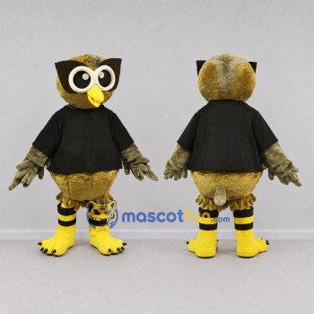 Custom Brown Owl Mascot Costume Adult Full Body Suit for School Events