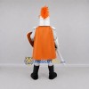 Custom Silver and Orange Knight Mascot Costume Adult Full Body Suit for Medieval Events Custom Silver and Orange Knight Mascot Costume Adult Full Body Suit for Medieval Events