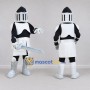 Custom White and Black Knight Mascot Costume Adult Full Body Suit for Medieval Events
