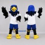 Custom Blue and Black Bird Mascot Costume Adult Full Body Suit for Sports Events
