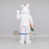 Custom White and Pink Rabbit Mascot Costume Adult Full Body Suit for Easter Events Custom White and Pink Rabbit Mascot Costume Adult Full Body Suit for Easter Events
