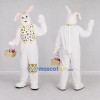 Custom White Easter Bunny Mascot Costume Adult Full Body Suit for Easter Egg Hunts Custom White Easter Bunny Mascot Costume Adult Full Body Suit for Easter Egg Hunts