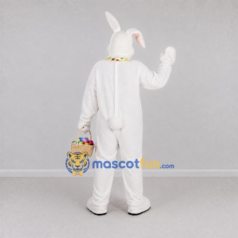 Custom White Easter Bunny Mascot Costume Adult Full Body Suit for Easter Egg Hunts Custom White Easter Bunny Mascot Costume Adult Full Body Suit for Easter Egg Hunts