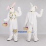 Custom White Easter Bunny Mascot Costume Adult Full Body Suit for Easter Egg Hunts
