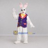 Custom White and Purple Easter Bunny Mascot Costume Adult Full Body Suit for Easter Events Custom White and Purple Easter Bunny Mascot Costume Adult Full Body Suit for Easter Events