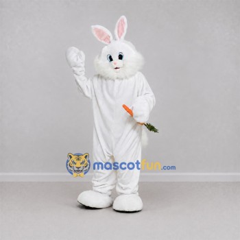 Custom White Rabbit Mascot Costume Adult Full Body Suit for Easter Events Custom White Rabbit Mascot Costume Adult Full Body Suit for Easter Events