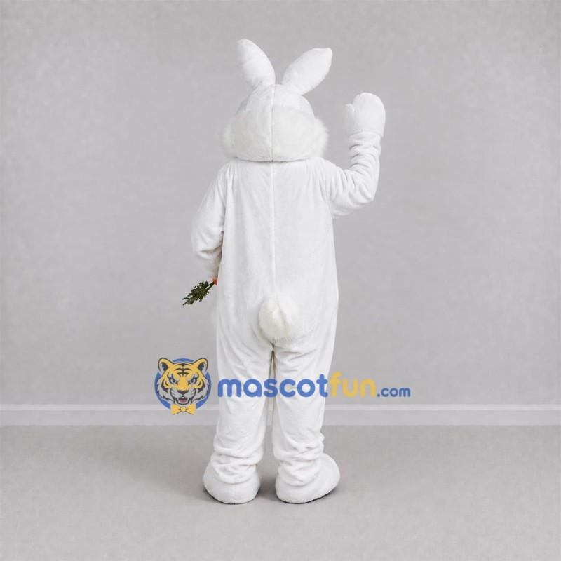 Custom White Rabbit Mascot Costume Adult Full Body Suit for Easter Events Custom White Rabbit Mascot Costume Adult Full Body Suit for Easter Events