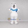 Custom White and Blue Polar Bear Mascot Costume Adult Full Body Suit for Winter Events Custom White and Blue Polar Bear Mascot Costume Adult Full Body Suit for Winter Events