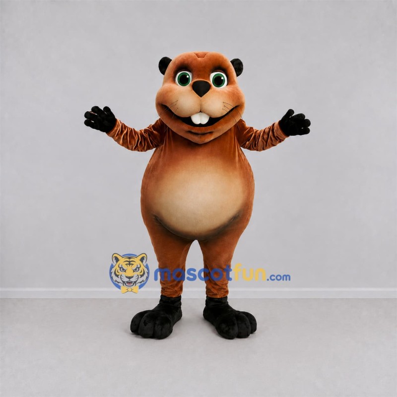 Custom Brown Groundhog Mascot Costume Adult Full Body Suit for Groundhog Day Events