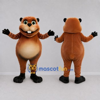 Custom Brown Groundhog Mascot Costume Adult Full Body Suit for Groundhog Day Events