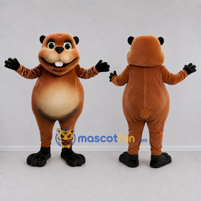 Custom Brown Groundhog Mascot Costume Adult Full Body Suit for Groundhog Day Events
