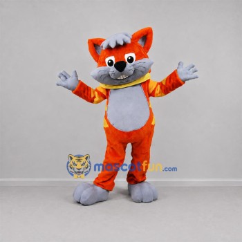Custom Orange and Gray Cat Mascot Costume Adult Full Body Suit for School Events Custom Orange and Gray Cat Mascot Costume Adult Full Body Suit for School Events