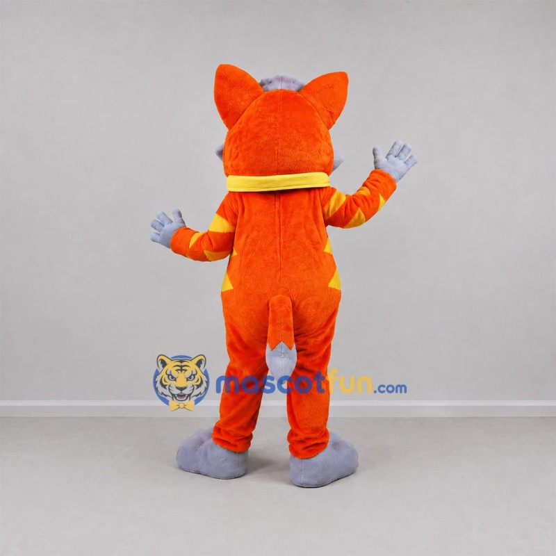 Custom Orange and Gray Cat Mascot Costume Adult Full Body Suit for School Events Custom Orange and Gray Cat Mascot Costume Adult Full Body Suit for School Events