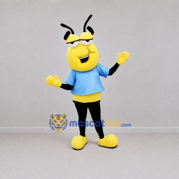 Custom Yellow and Blue Insect Mascot Costume Adult Full Body Suit for School Events