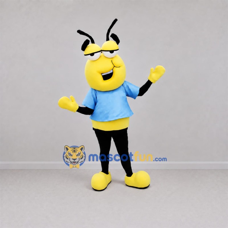 Custom Yellow and Blue Insect Mascot Costume Adult Full Body Suit for School Events Custom Yellow and Blue Insect Mascot Costume Adult Full Body Suit for School Events