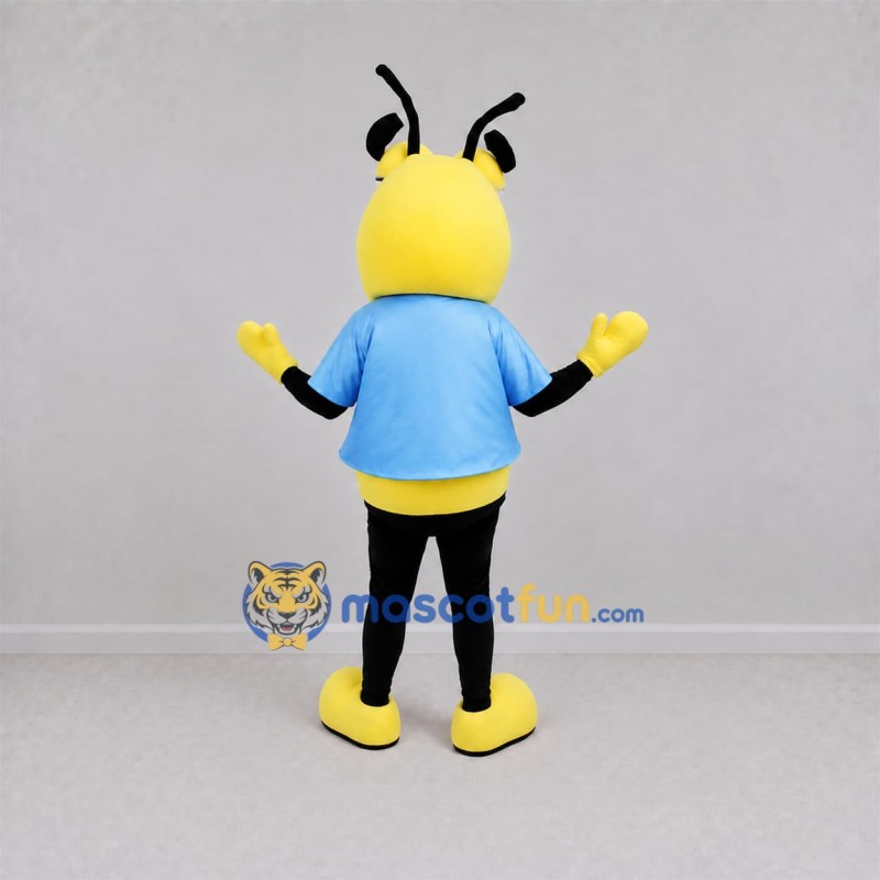 Custom Yellow and Blue Insect Mascot Costume Adult Full Body Suit for School Events Custom Yellow and Blue Insect Mascot Costume Adult Full Body Suit for School Events