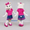 Custom White and Pink Pig Mascot Costume Adult Full Body Suit for Farm Events