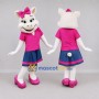 Custom White and Pink Pig Mascot Costume Adult Full Body Suit for Farm Events