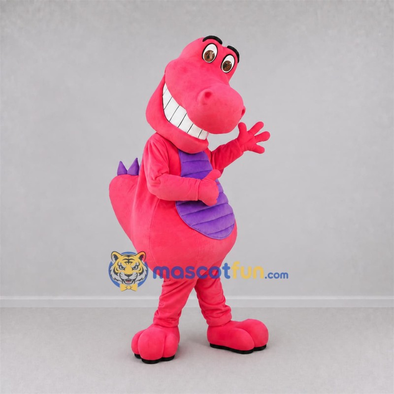 Custom Pink and Purple Dinosaur Mascot Costume Adult Full Body Suit for Dinosaur Parties Custom Pink and Purple Dinosaur Mascot Costume Adult Full Body Suit for Dinosaur Parties