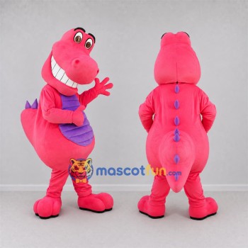 Custom Pink and Purple Dinosaur Mascot Costume Adult Full Body Suit for Dinosaur Parties